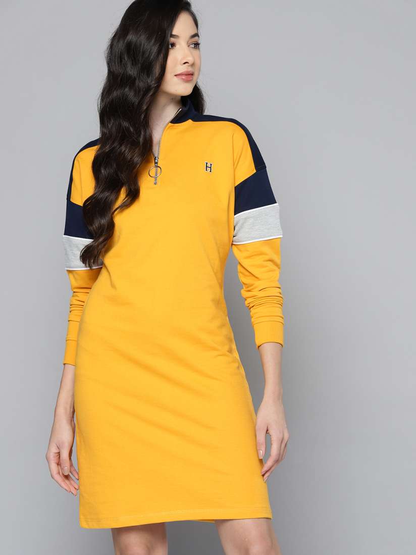 Mustard jumper dress hotsell