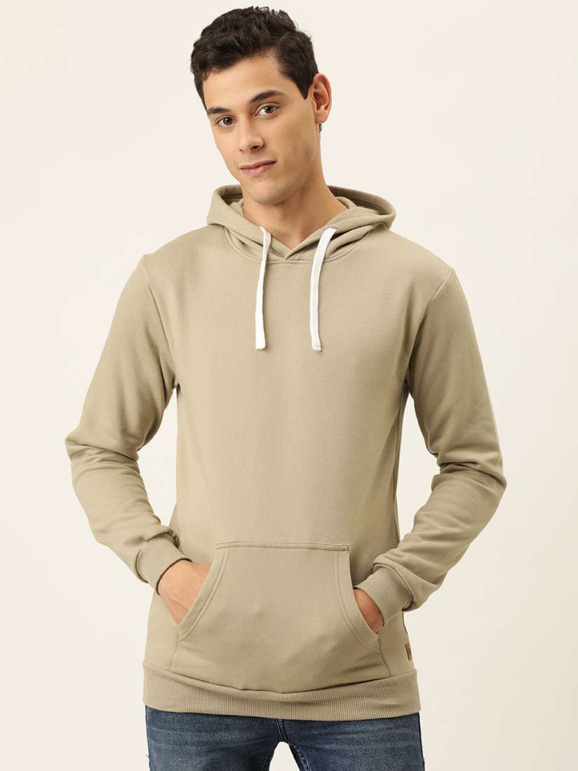 Buy Campus Sutra Men Beige Hooded Sweatshirt Sweatshirts for Men 14810934 Myntra