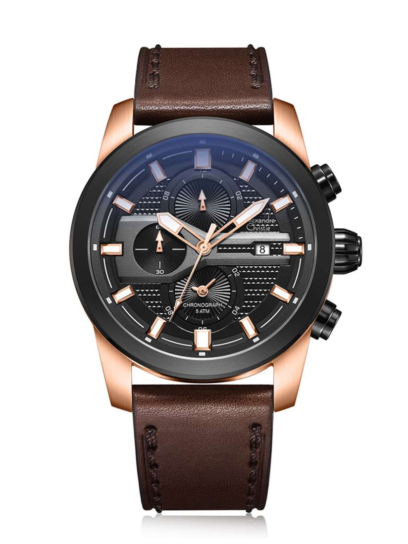 Alexandre christie leather watch shop