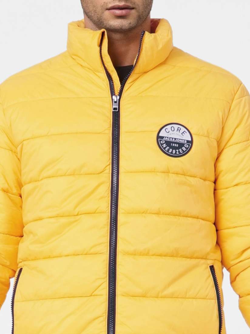 Buy Jack Jones Men Yellow Solid Mock Collar Puffer Jacket Jackets for Men 14818374 Myntra