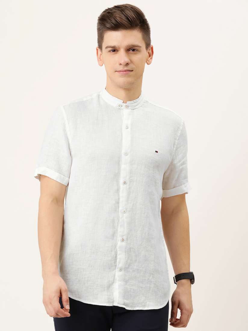Buy Peter England Casuals Men White Solid Pure Linen Slim Fit Casual Shirt Shirts for Men 14822302 Myntra
