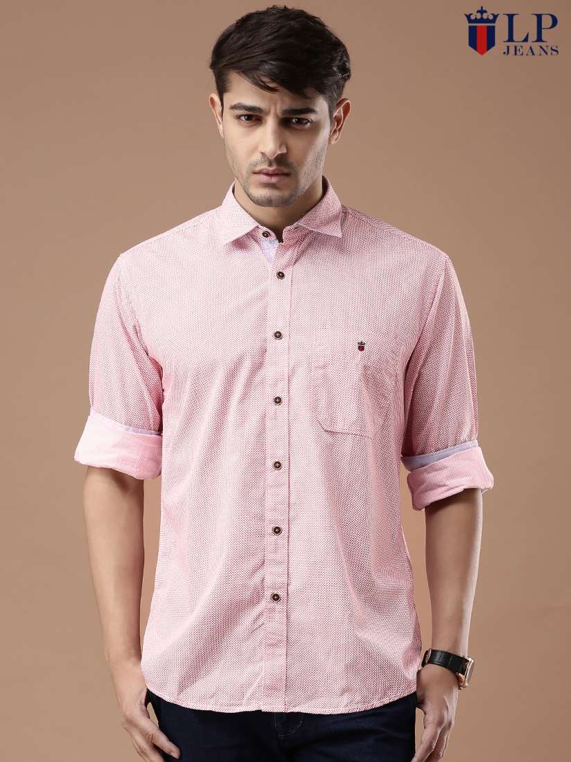 Buy Louis Philippe Jeans Men Red Printed Tailored Fit Casual Shirt Shirts for Men 1483325 Myntra