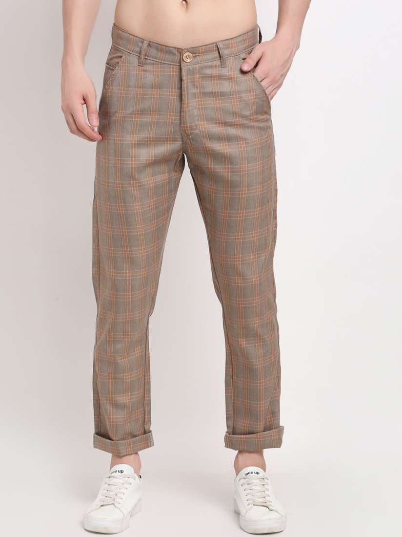Men's checkered casual trousers store