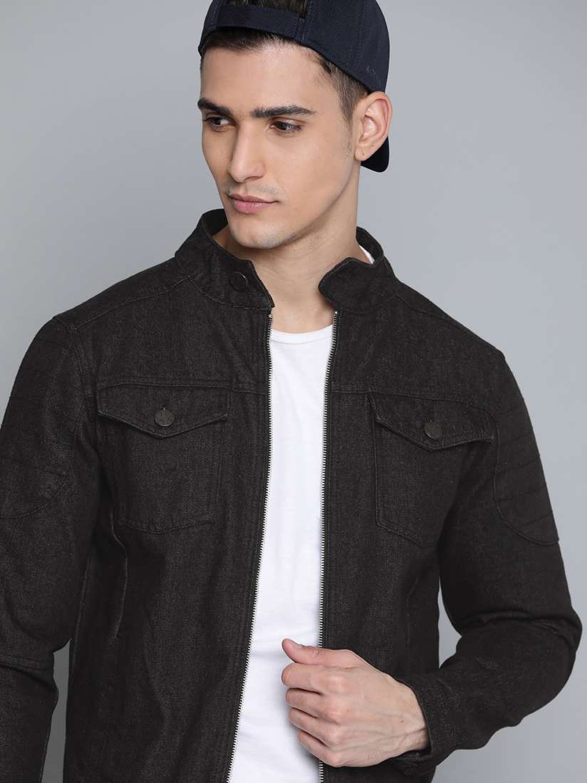 Buy Kook N Keech Men Black Cotton Denim Jacket Jackets for Men 14859206 Myntra