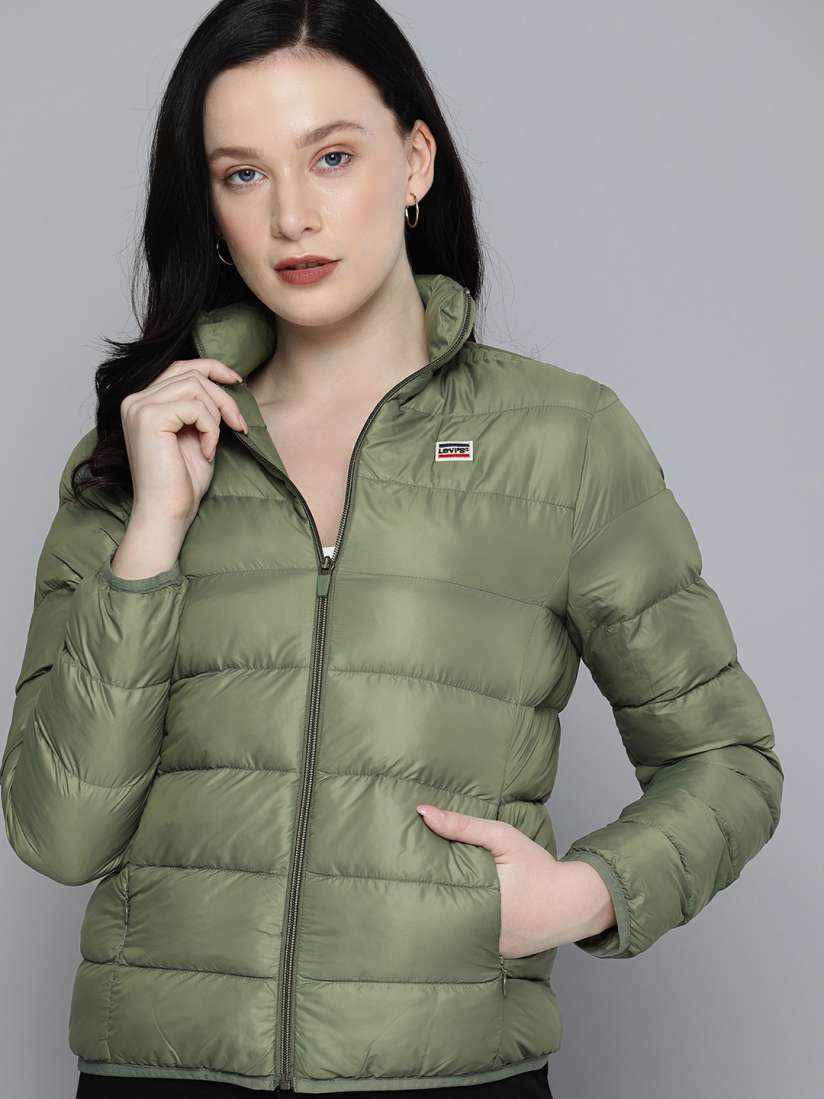 Buy Levis Women Olive Green Solid Puffer Jacket Jackets for Women 14860362 Myntra