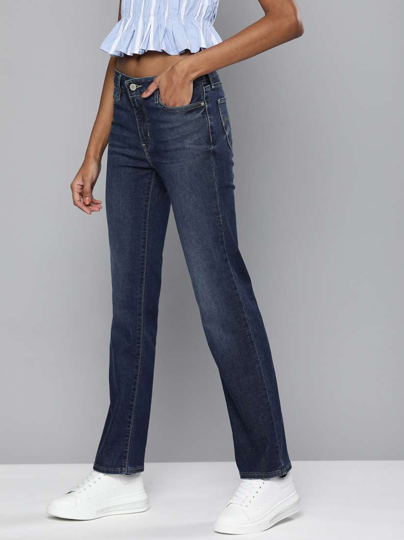 Buy Levis Women Blue 714 Straight Fit Light Fade Mid Rise Stretchable Jeans Jeans for Women 14860484 Myntra