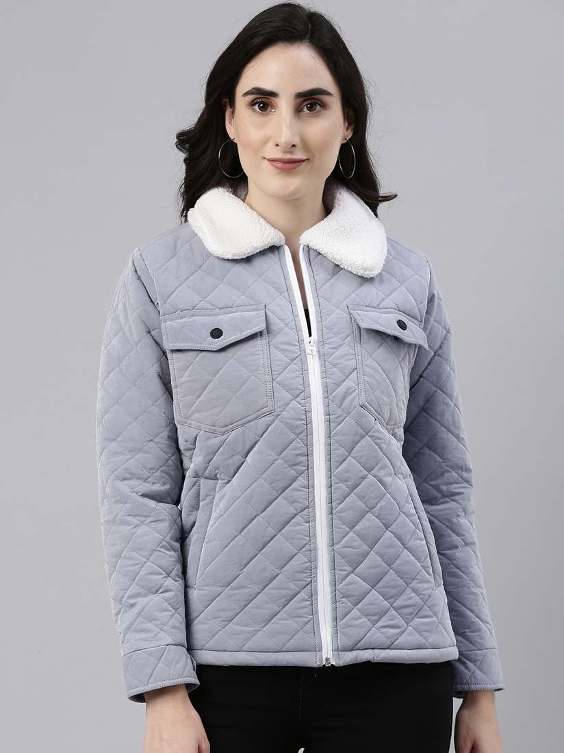 Myntra Campus Sutra Women's Cotton Jacket Pink Puffer Jacket