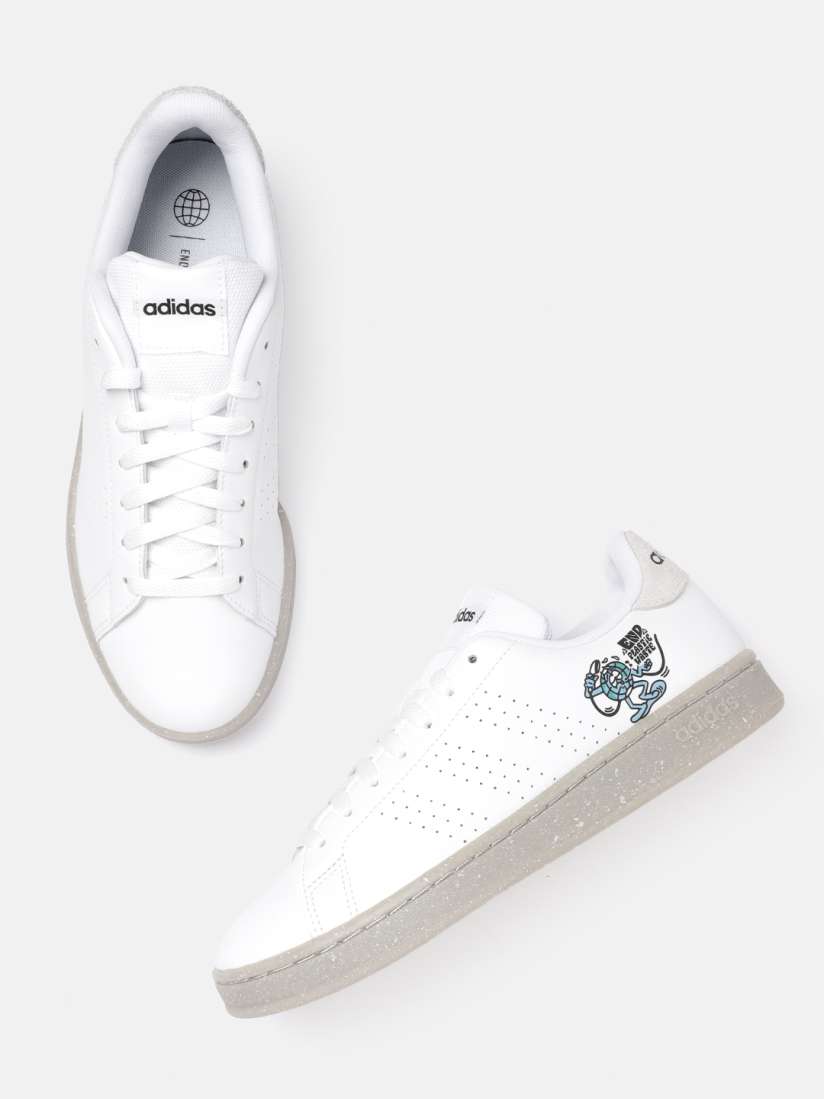 Buy ADIDAS Men White Perforated Detail Advantage Leather Sustainable Sneakers Excluding Trims Casual Shoes for Men 14865796 Myntra