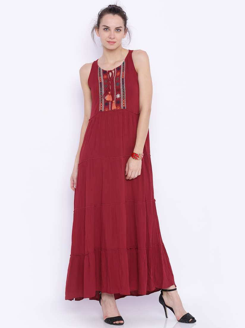 Global desi red maxi dress clearance