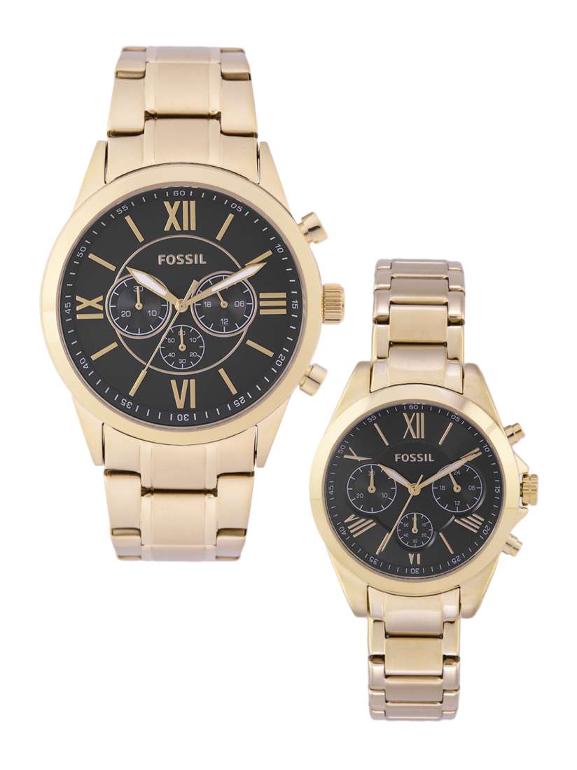 Buy Fossil Unisex Black Analogue Couple Watch Gift Set BQ2400SET Watch Gift Set for Unisex 14872804 Myntra