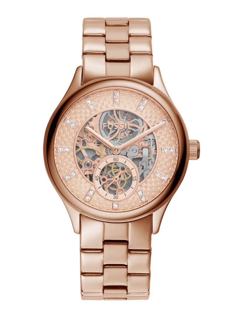 Buy Fossil Women Modern Sophisticate Rose Gold Toned Skeleton Dial Automatic Watch BQ3651 Watches for Women 14872844 Myntra