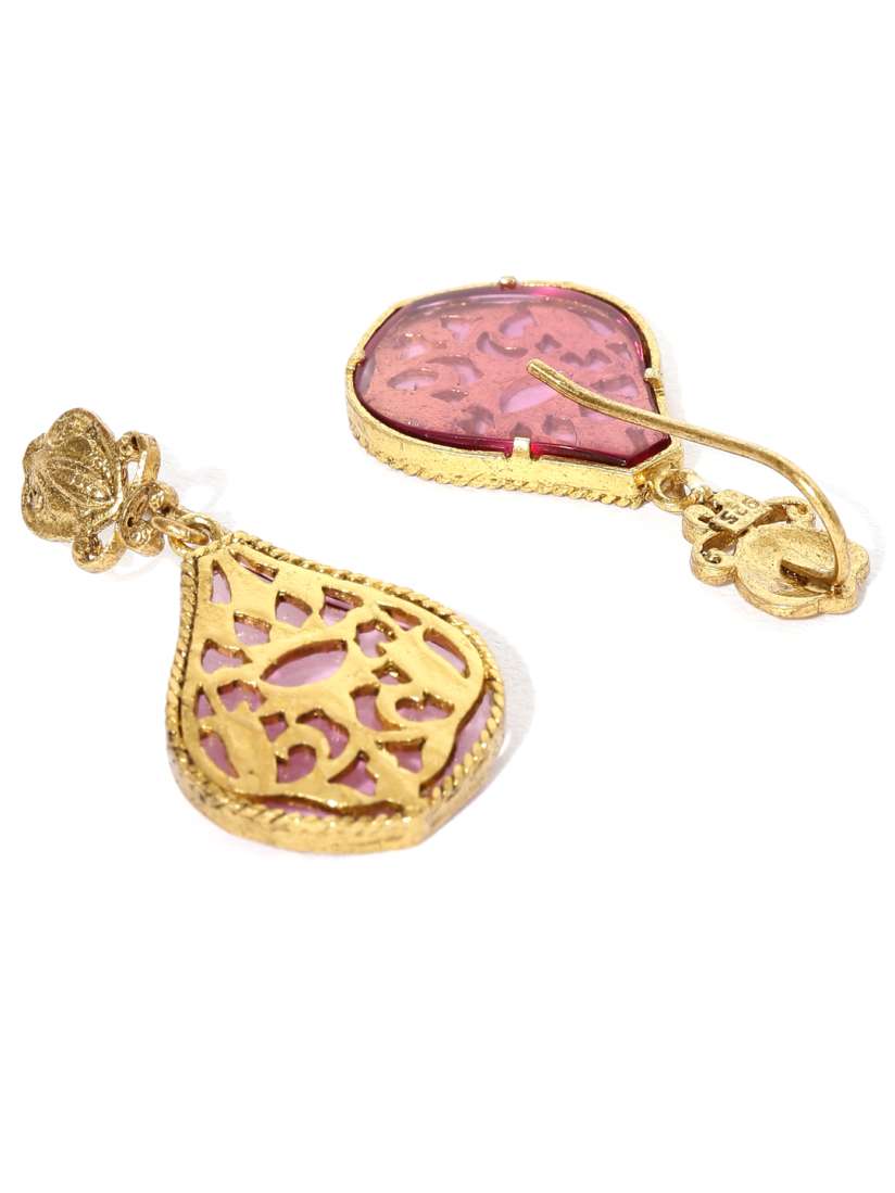 Buy Fabindia Anusuya Pink Gold Plated Silver Drop Earrings Earrings for Women 1487446 Myntra