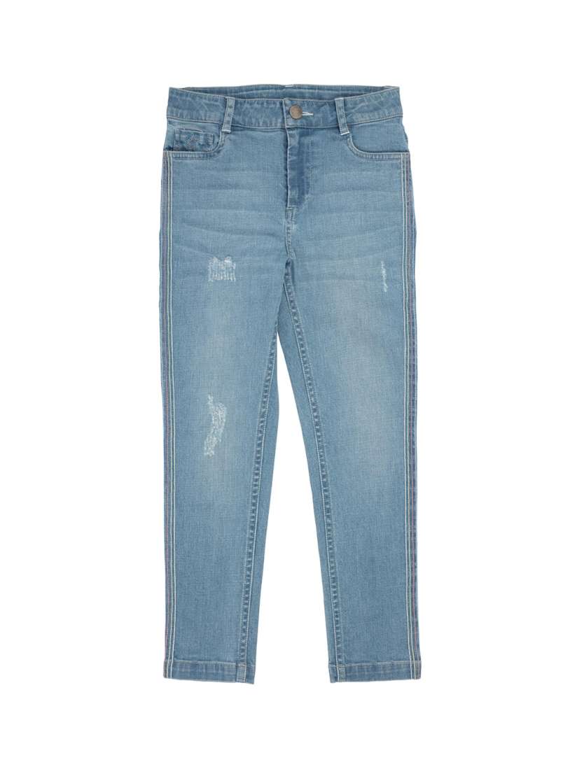 Buy UNDER FOURTEEN ONLY Girls Blue Skinny Fit Low Distress Light Fade Jeans Jeans for Girls 14877912 Myntra