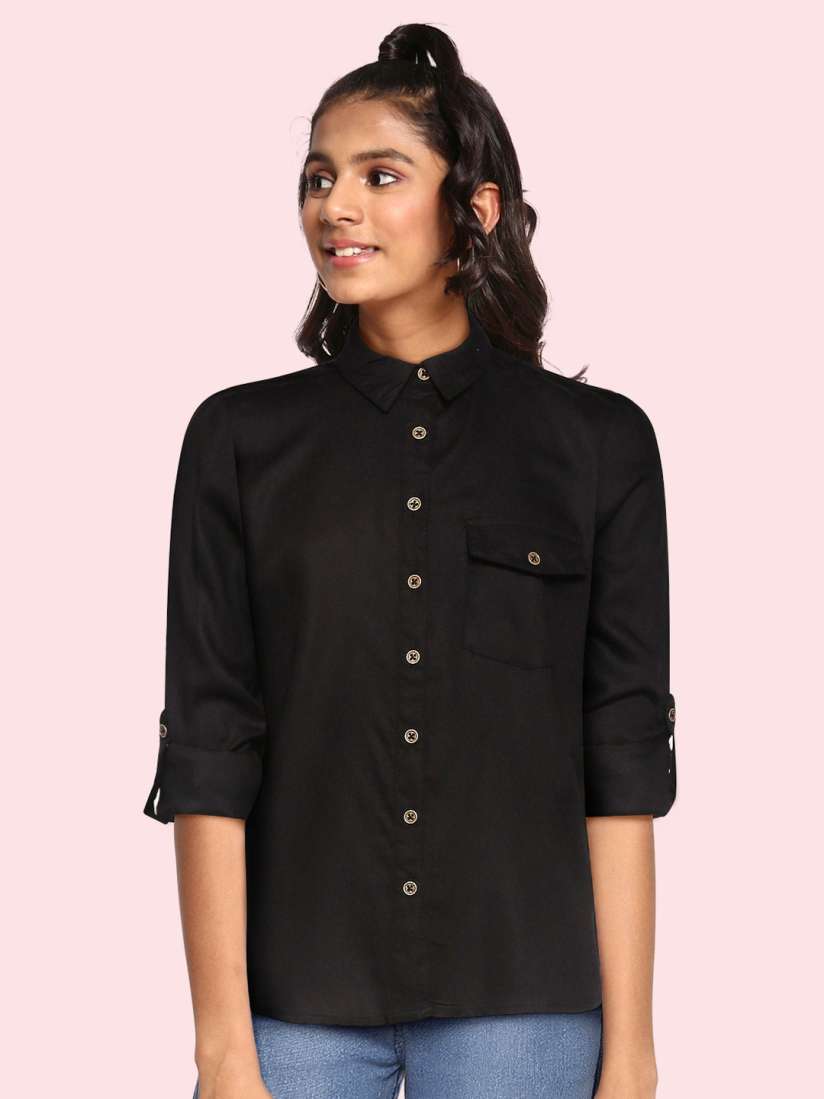 Buy UTH by Roadster Girls Black Casual Shirt Shirts for Girls 14881508 Myntra