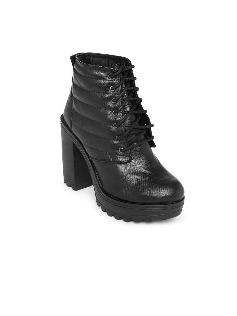 Buy Knotty Derby Women Black Heeled Boots Boots for Women 1488270 Myntra