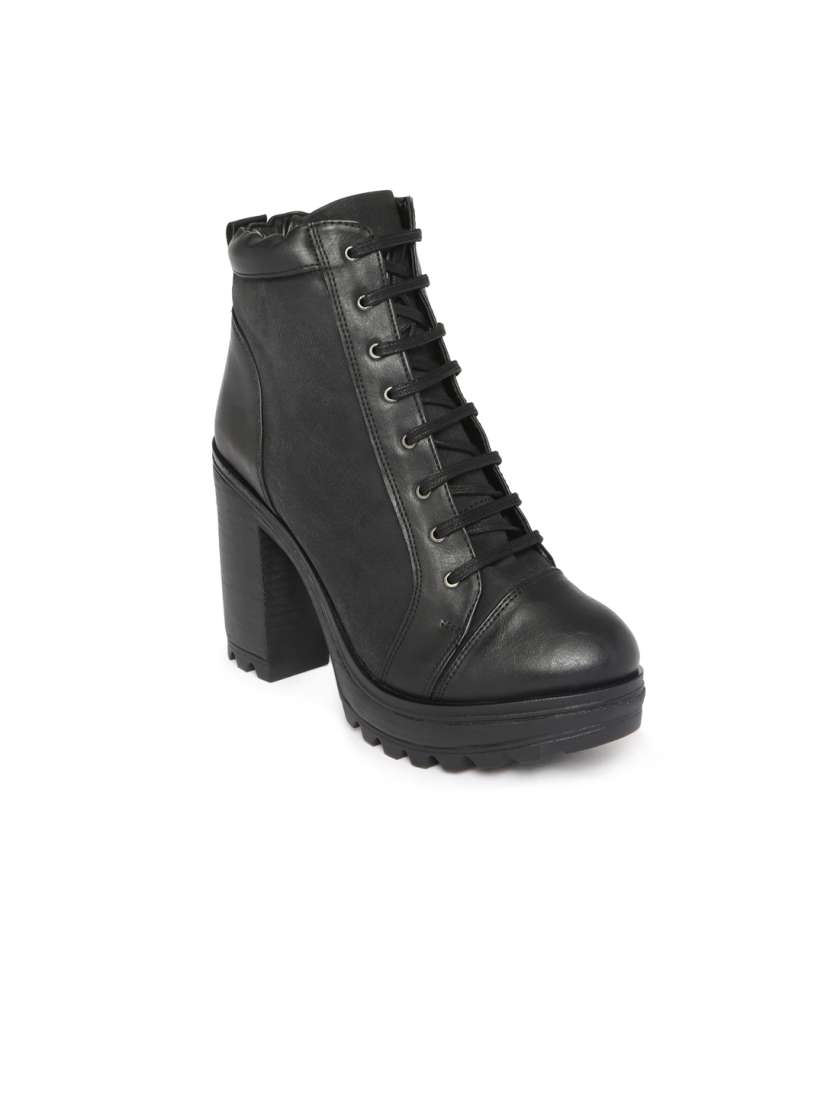Buy Knotty Derby Women Black Heeled Boots Boots for Women 1488278 Myntra