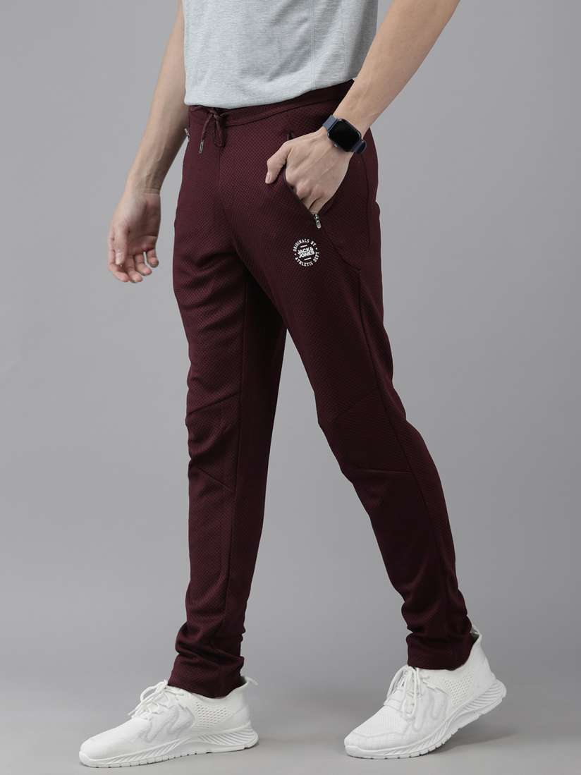 Buy Jack Jones Men Maroon Self Designed Track Pants Track Pants for Men 14886634 Myntra
