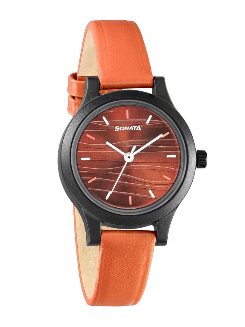 Buy Sonata Women Brown Dial Orange Leather Straps Analogue Watch 87030PL11W Brown Watches for Women 14893416 Myntra