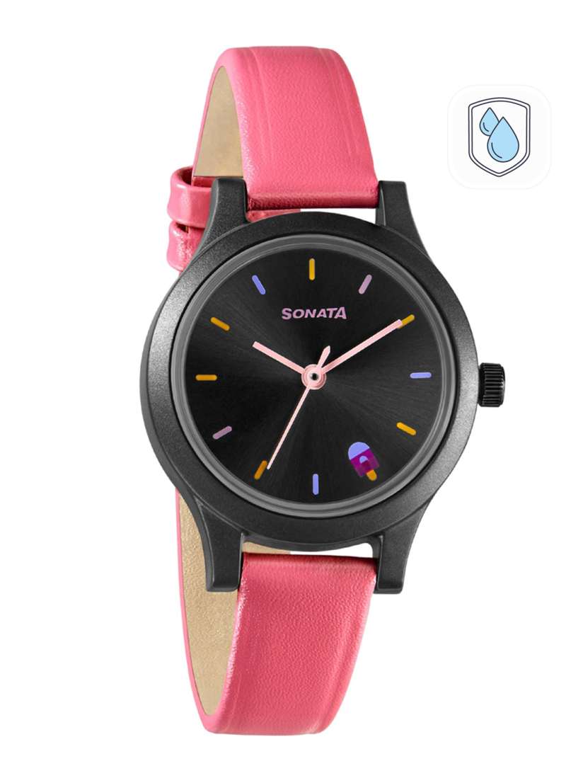 Sonata ladies watch leather strap cheap