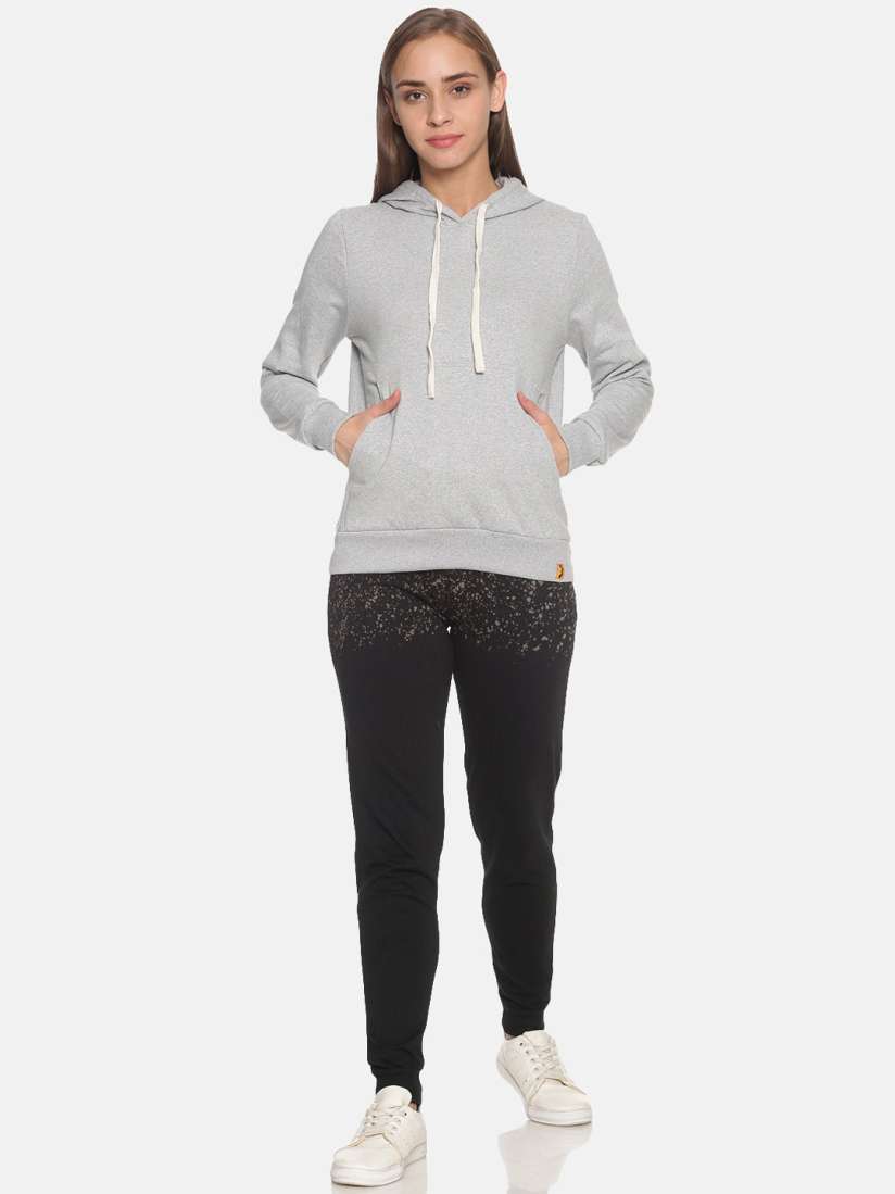 Buy Campus Sutra Women Grey Black Cotton Tracksuit Tracksuits for Women 14894688 Myntra