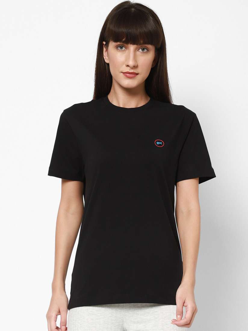 Buy COASTLAND Women Black Solid Cotton Lounge T shirts Lounge Tshirts for Women 14897000 Myntra