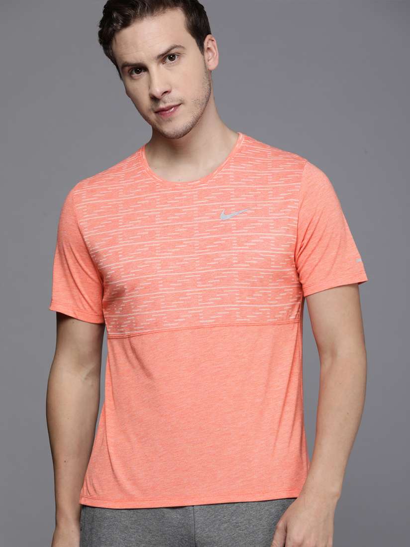 Buy Nike Men Orange White Printed Dri FIT Run Division Miler Short Sleeve Running T shirt Tshirts for Men 14905070 Myntra