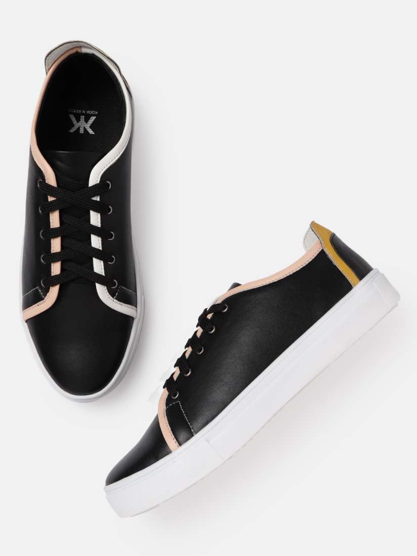 Buy Kook N Keech Women Black Solid Sneakers Casual Shoes for Women 14915516 Myntra