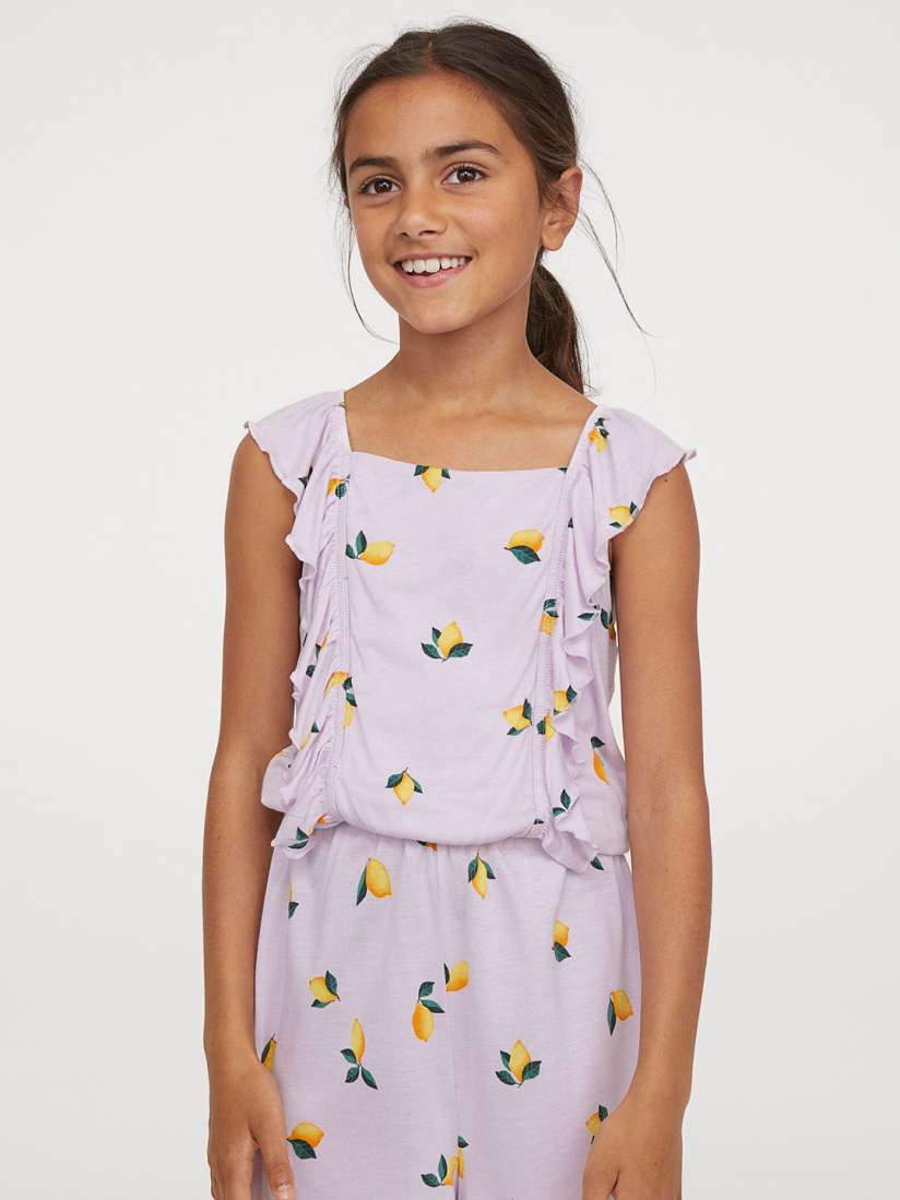 Buy H M Girls Purple Flounced playsuit Jumpsuit for Girls 14927320 Myntra