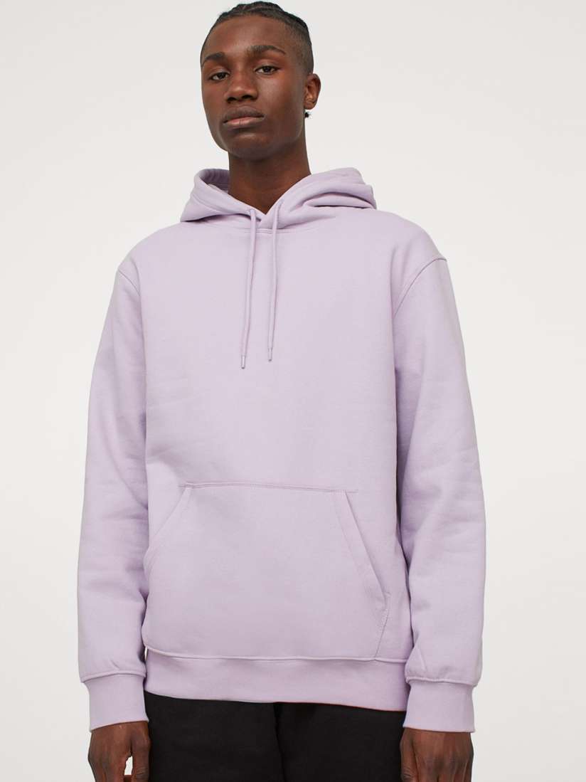 Buy H M Men Lavender Solid Relaxed Fit Hoodie Sweatshirts for Men 14927386 Myntra