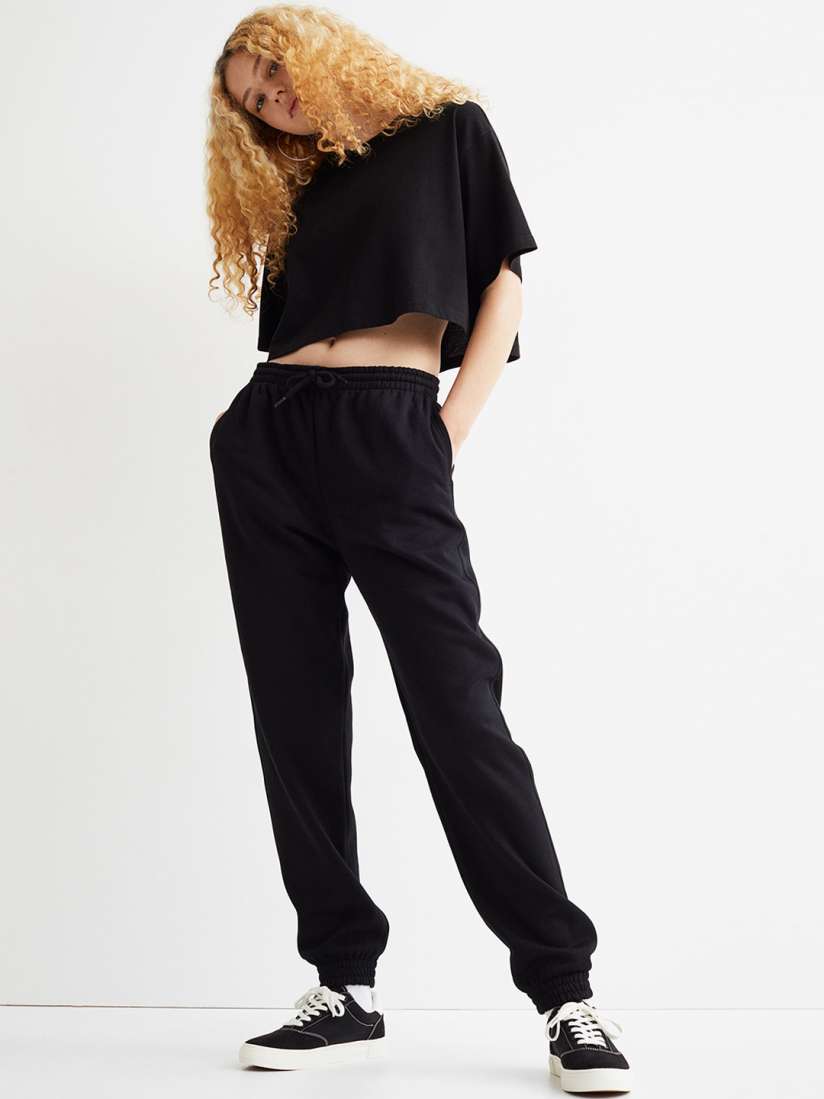 Buy H M Women Black High Waisted Joggers Trousers for Women from H M at Rs. 1499. Style ID 14929104