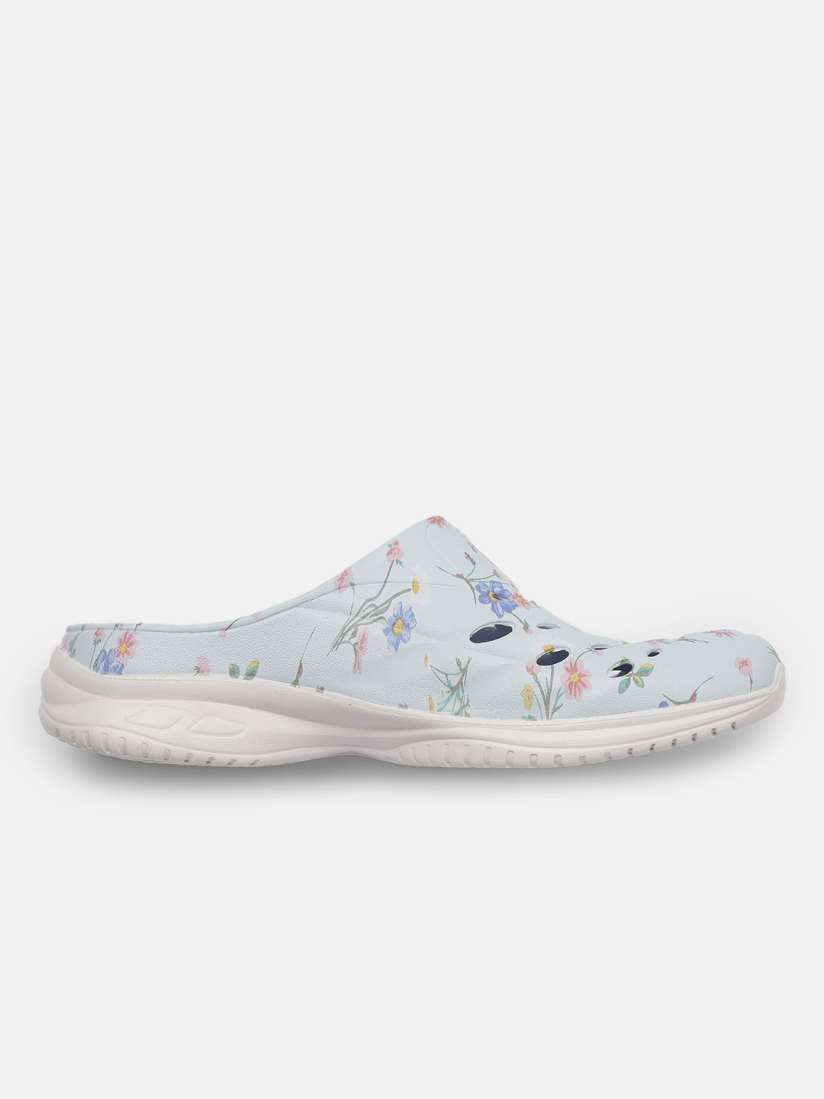 Buy Skechers Women Blue Floral Printed Rubber Foamies Clogs Flip Flops for Women 14931434 Myntra