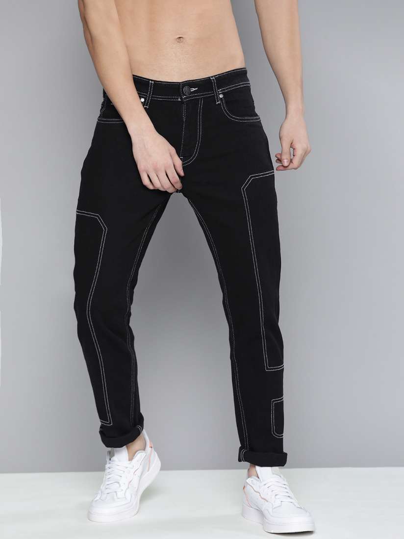 Myntra black jeans discount