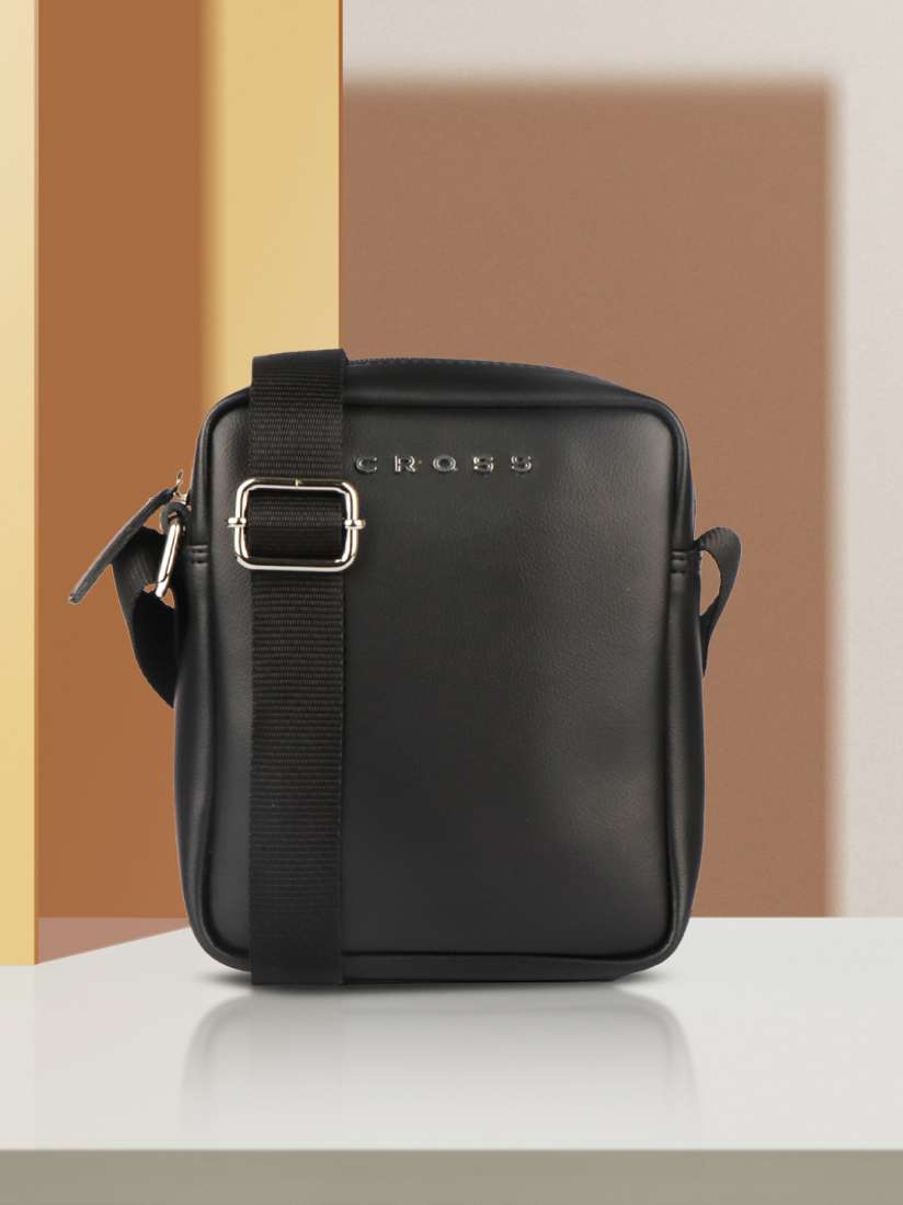 Buy Cross Men Black Solid PU Structured Sling Bag Messenger Bag for Men 14934908 Myntra