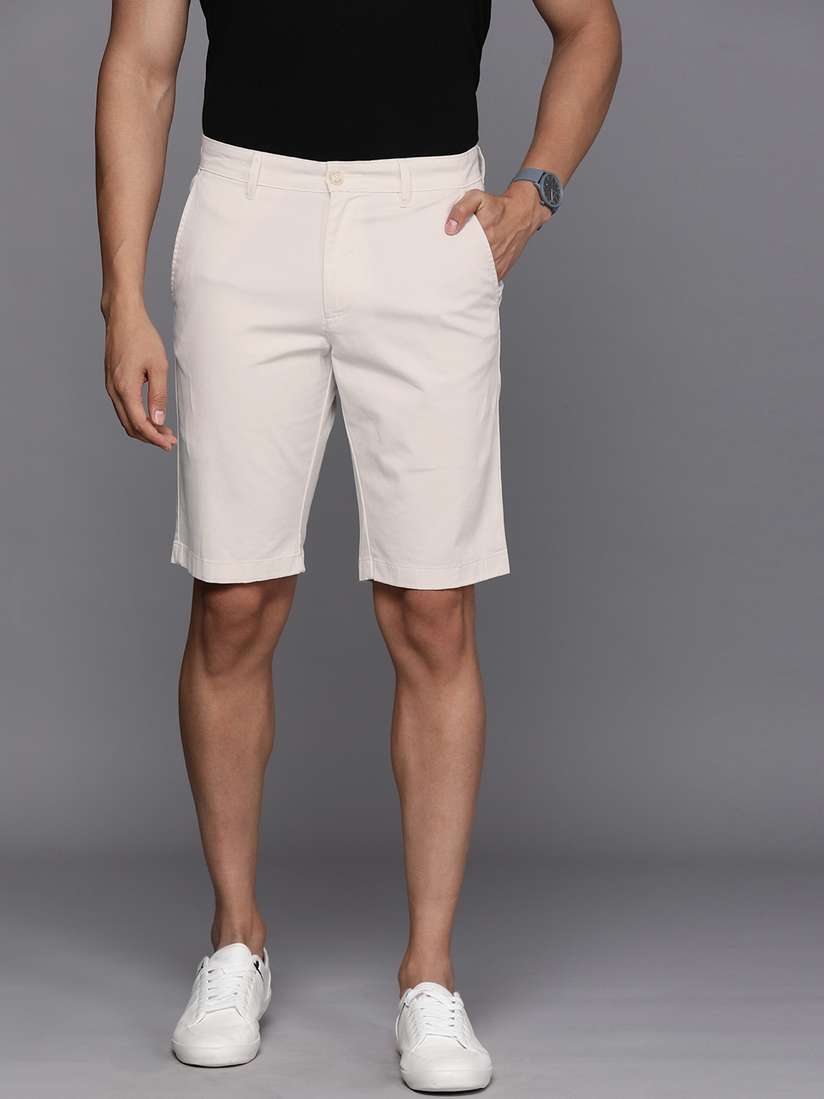 White Chino Shorts White Slim Fit Shorts Men's Crosshatch Smart