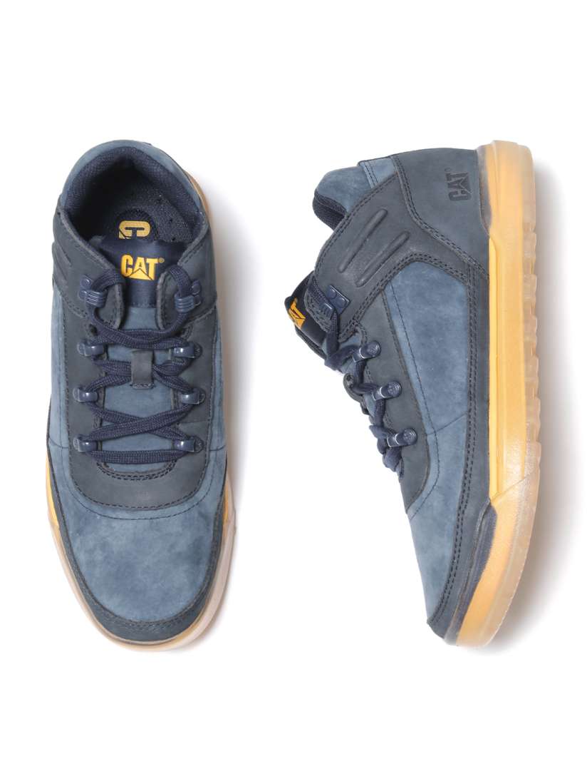 Cat men navy blue leather sneakers 2025