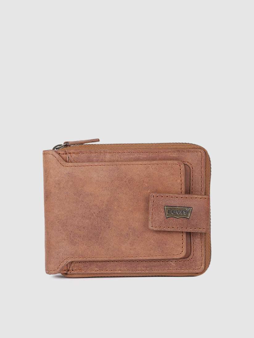 Buy Levis Men Brown Solid Zip Around Wallet Wallets for Men 14947620 Myntra