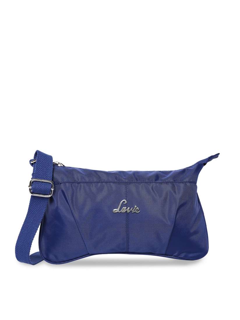 Buy Lavie Navy Blue Solid PU Small Structured Sling Bag Handbags for Women 14964948 Myntra