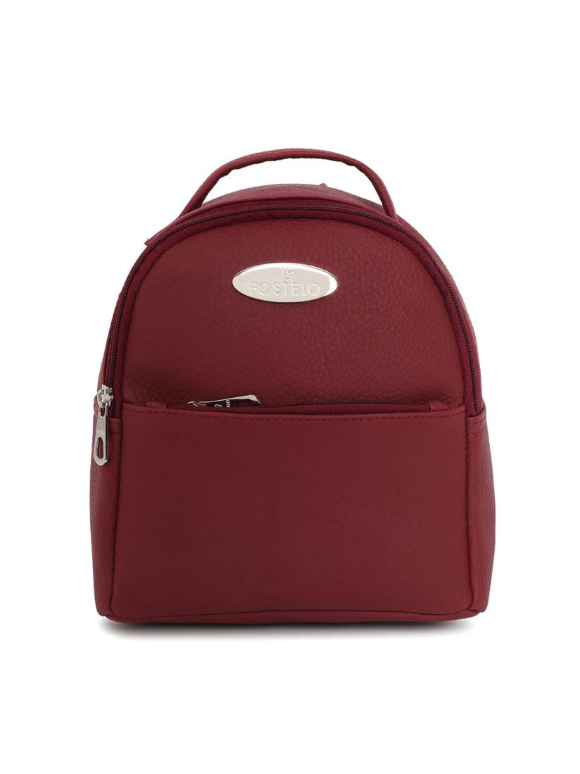Buy Fostelo Women Maroon Solid Backpack Backpacks for Women 14975014 Myntra