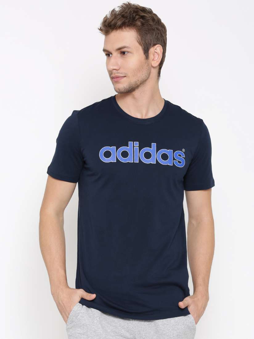Buy ADIDAS NEO Men Navy Blue M CE Logo Printed Round Neck Pure Cotton T shirt Tshirts for Men 1497597 Myntra