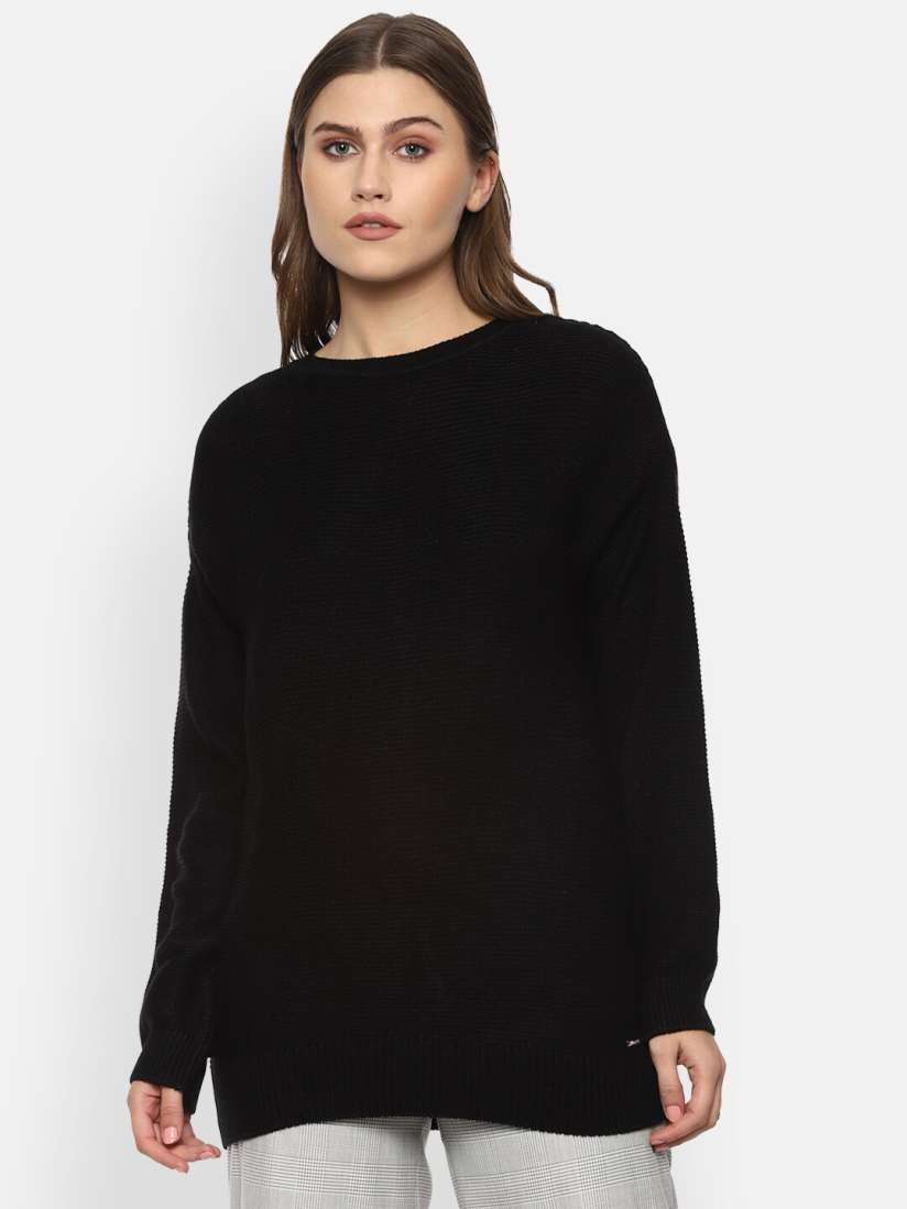 Buy Van Heusen Woman Women Black Acrylic Pullover Sweaters for Women 14977394 Myntra