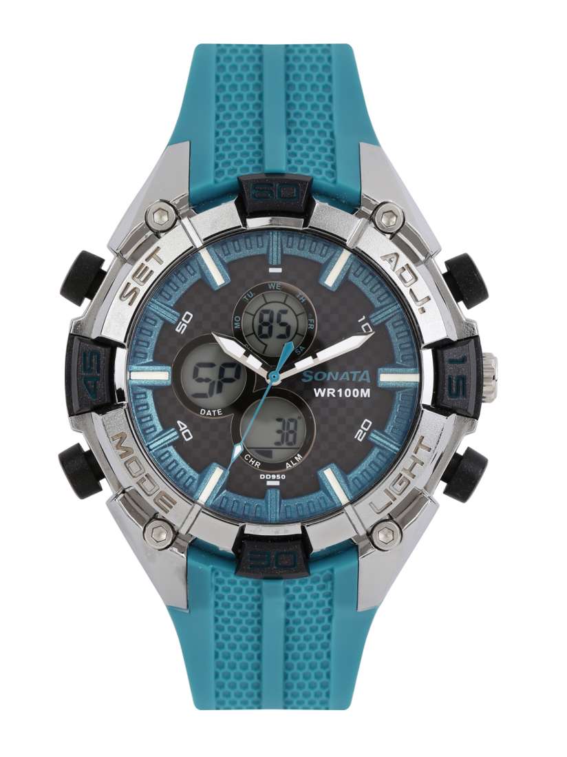 Buy Sonata Men Black Superfiber Anadigital Chronograph Watch NH77028PP03J Watches for Men 1498257 Myntra