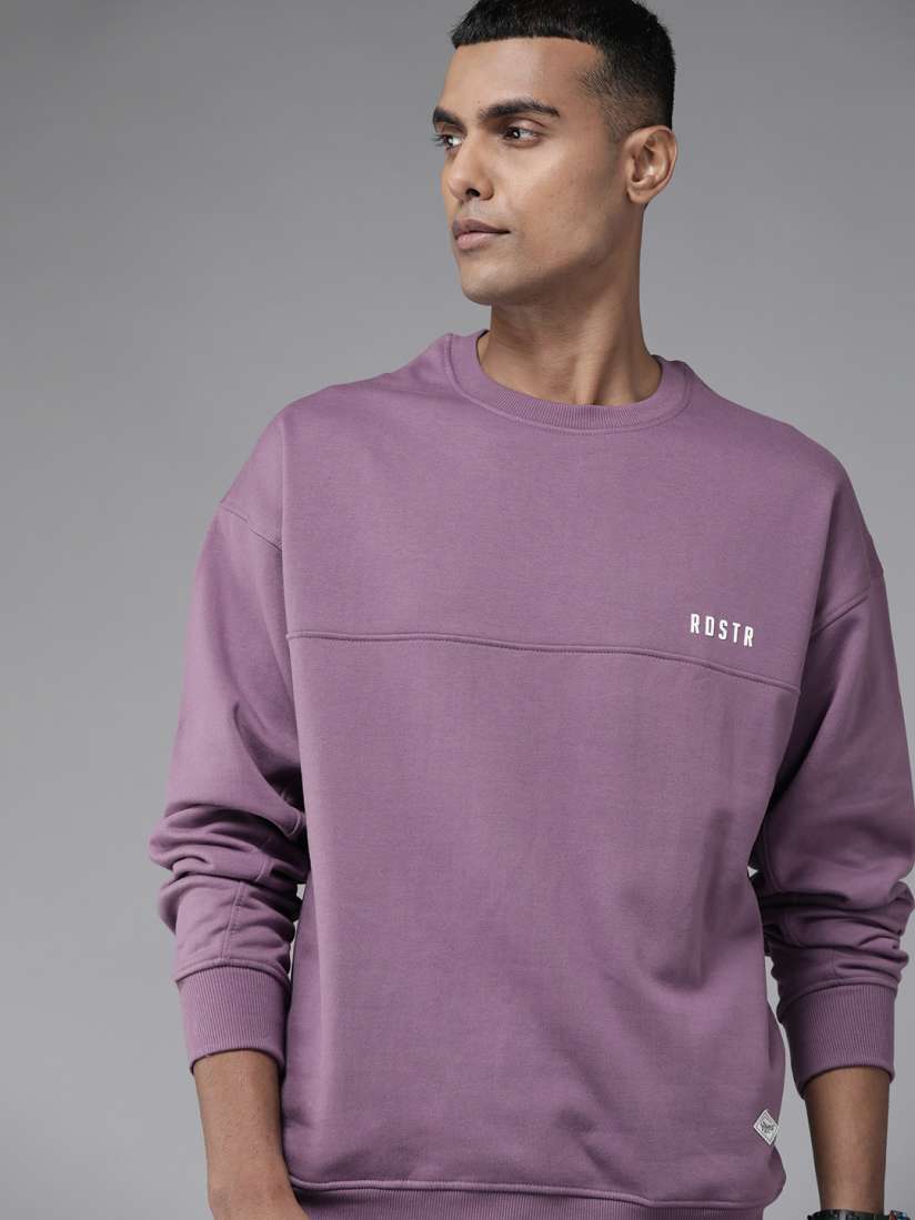 Buy Roadster Men Lavender Solid Sweatshirt Sweatshirts for Men 14992214 Myntra