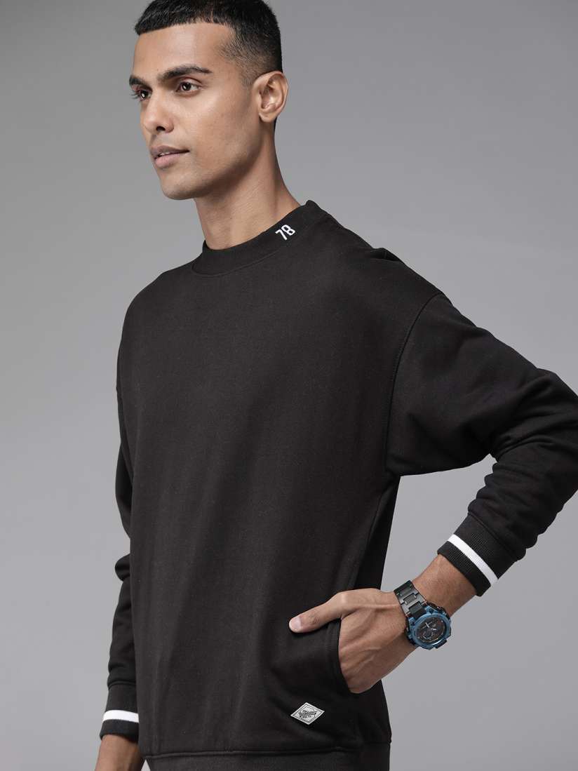 Buy Roadster Men Black Solid Sweatshirt Sweatshirts for Men 14992238 Myntra