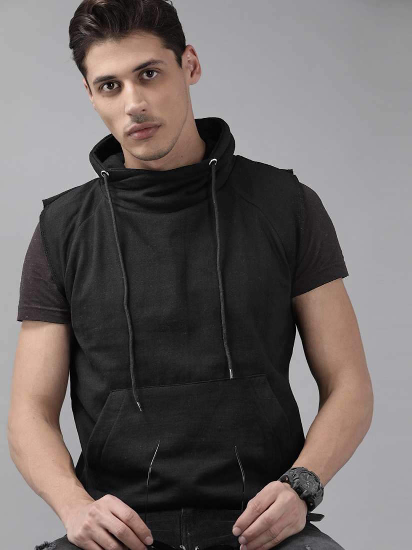 Buy Roadster Men Black Solid Hooded Sweatshirt Sweatshirts for Men 14992806 Myntra