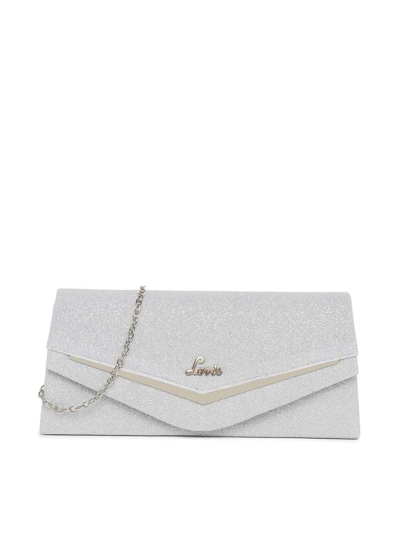 Buy Lavie Silver Toned Solid Party Envelope Clutch Clutches for Women 14993944 Myntra