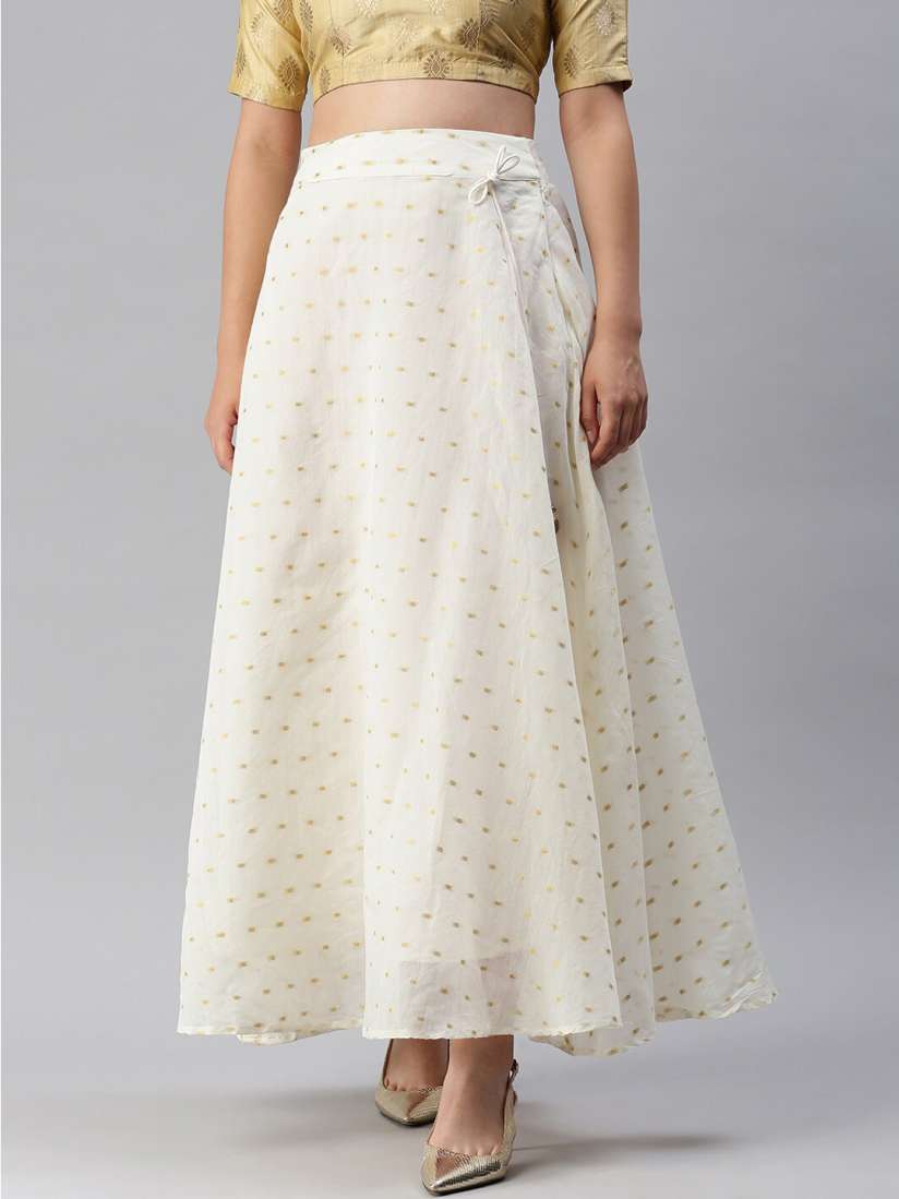 Off white ethnic skirt shop