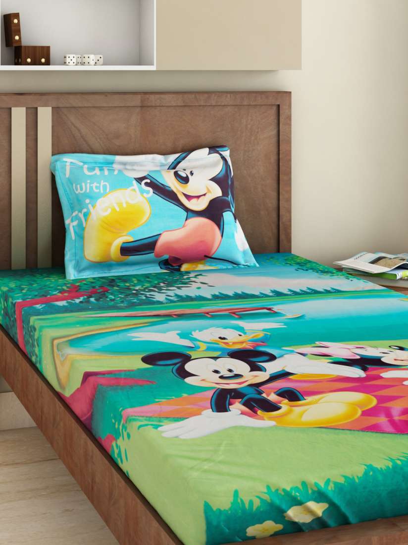Buy BOMBAY DYEING Kids Multicoloured Cotton 220 TC Fine Single Bedsheet with 1 Pillow Cover Bedsheets for Unisex 1499798 Myntra