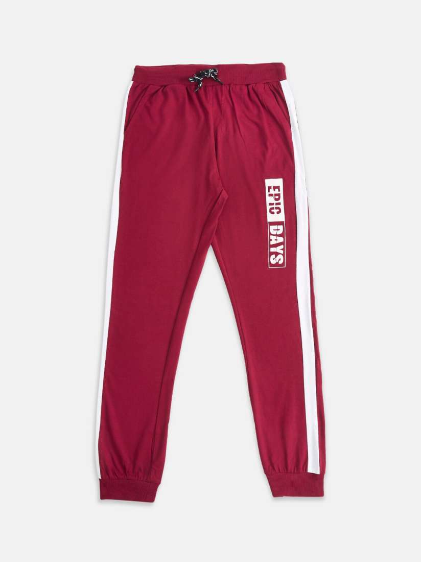 Buy Pantaloons Junior Boys Maroon Cotton Joggers Track Pants for Boys 14999200 Myntra