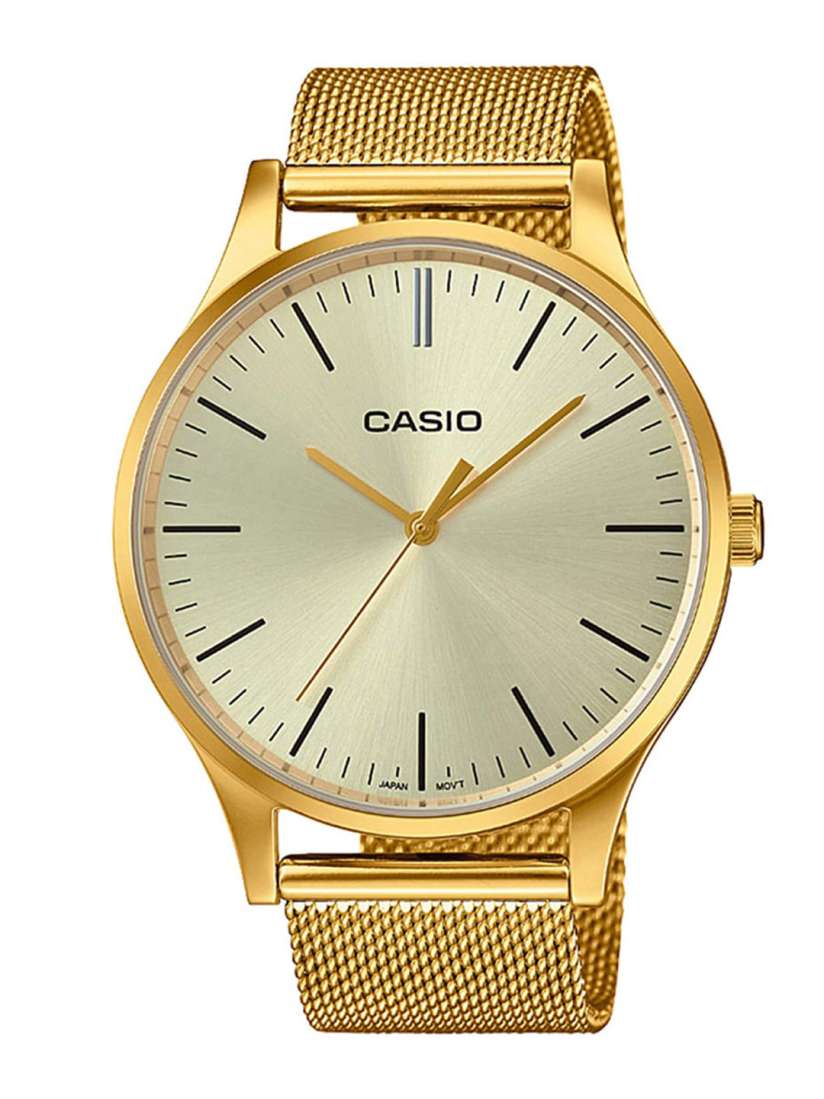 Buy CASIO Men Gold Toned Dial Gold Plated Stainless Steel Bracelet Style Straps Analogue Watch Watches for Men 15000552 Myntra