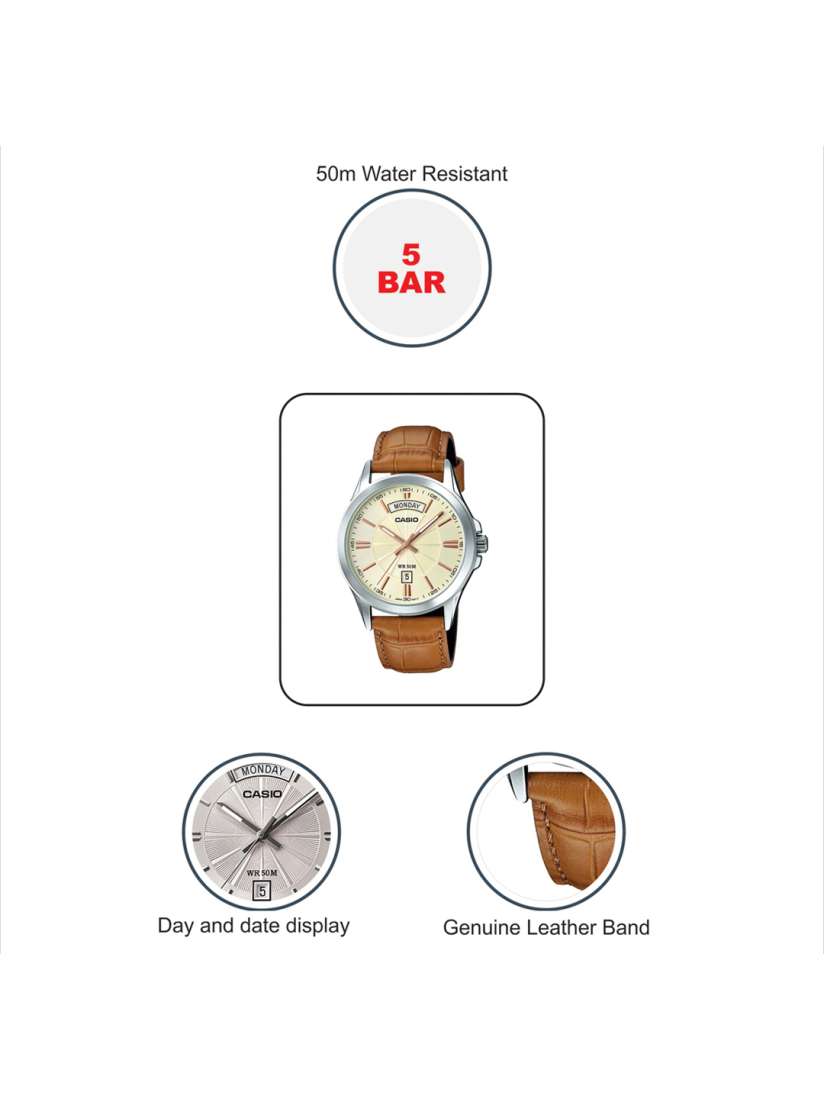 Buy Casio Enticer Men Cream Analogue watch A1133 MTP 1381L 9AVDF Watches for Men 1500430 Myntra